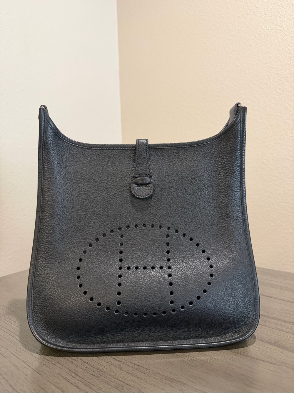 Hermès Evelyne GM Togo Leather Black Crossbody Bag